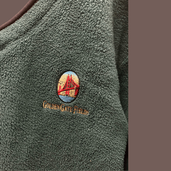Tri-Mountain Fleece Pullover | Green, Golden Gate Fields | Size L | Vintage - Picture 2 of 4